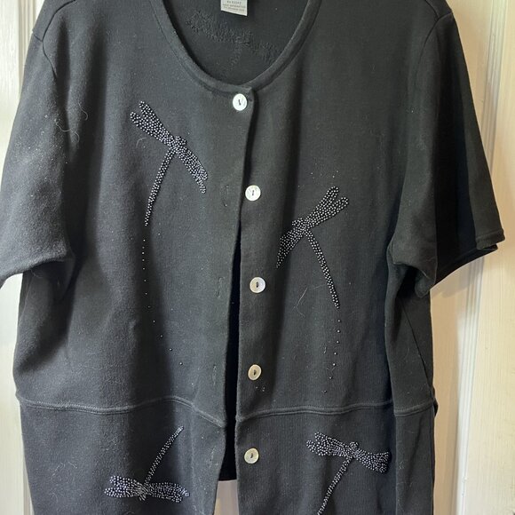 Richard and Company Womens Black Sleeveless Dress and Jacket with Dragonflies M - Picture 7 of 8